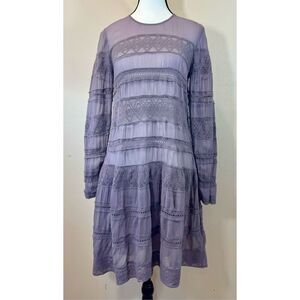 By Timo Gypsy Boho Prairiecore Ethereal Fairycore Lavender Babydoll Dress Small